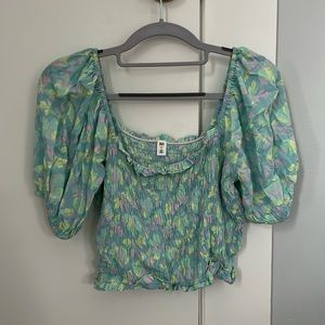 Cropped BP size medium off the shoulder floral top